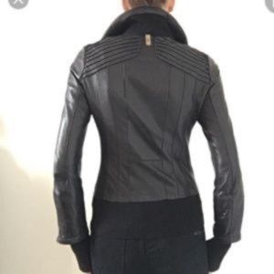 Mackage for Aritzia leather jacket — Brown — Large